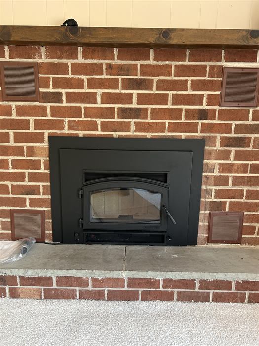 Fireplace insert in brick