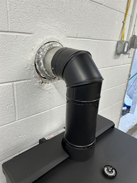 Installed wood stove