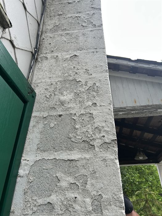 Restored chimney masonry