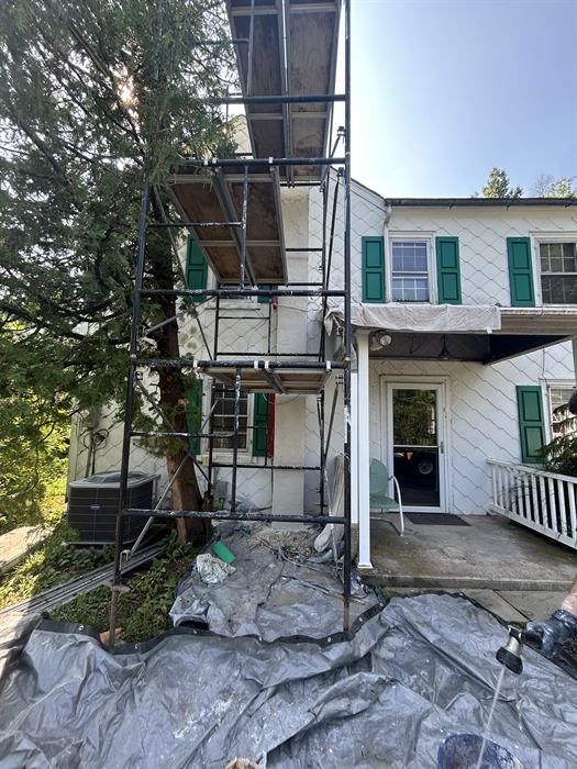 Chimney restoration in progress